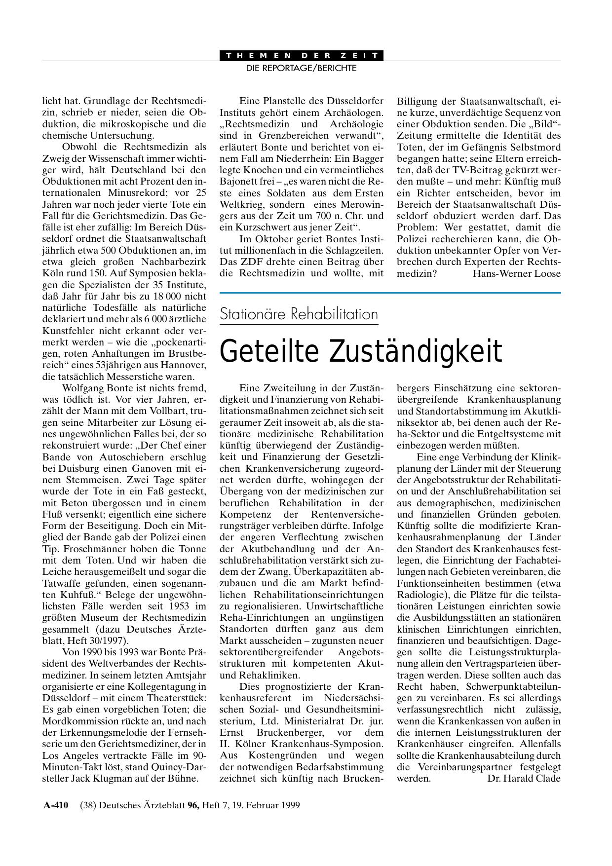 Vorschauseite 1: Stationäre Rehabilitation: Geteilte Zuständigkeit