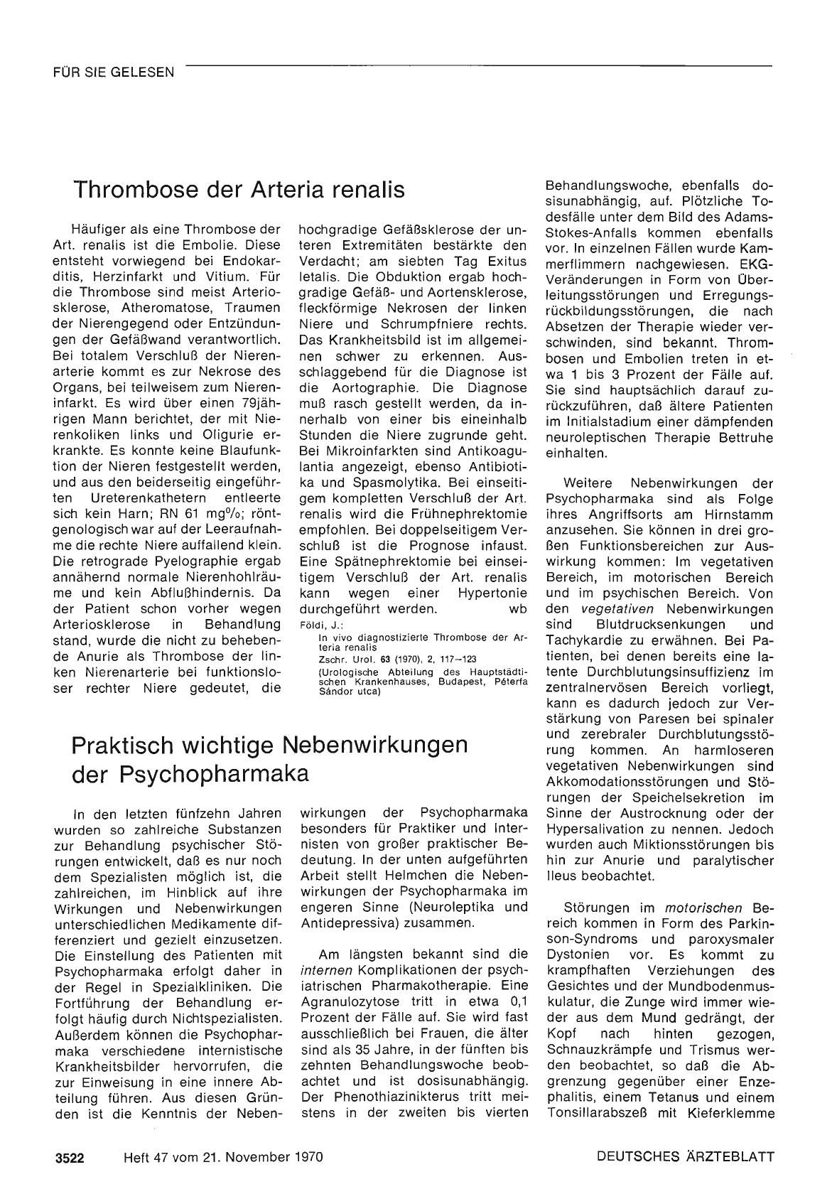 Vorschauseite 1: Thrombose der Arteria renalis
