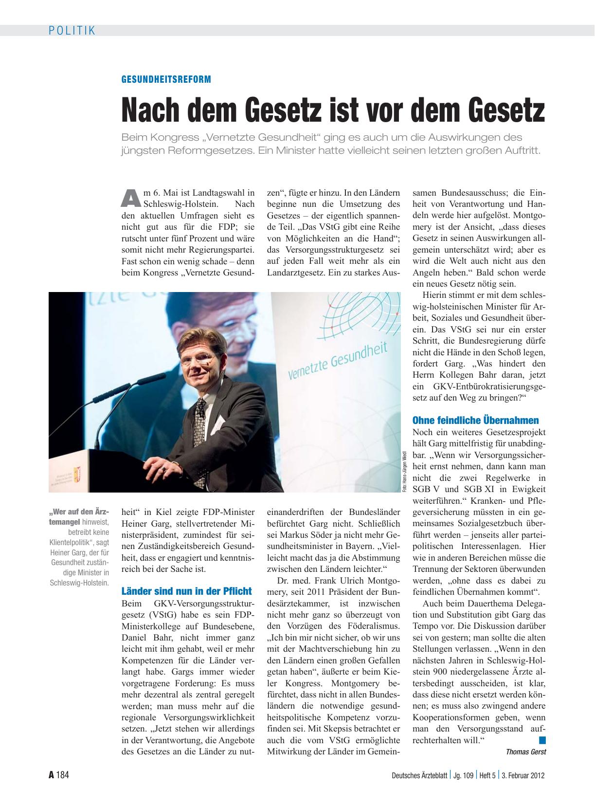 Vorschauseite 1: Gesundheitsreform: Nach dem Gesetz ist vor dem Gesetz