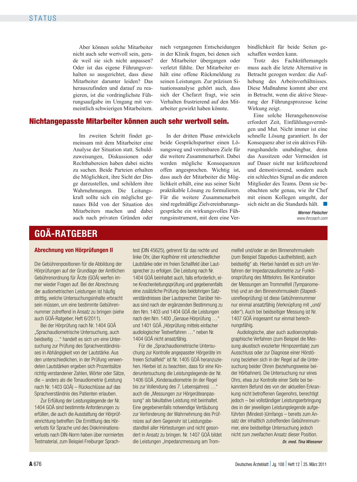 Vorschauseite 1: Abrechnung von Hörprüfungen II
