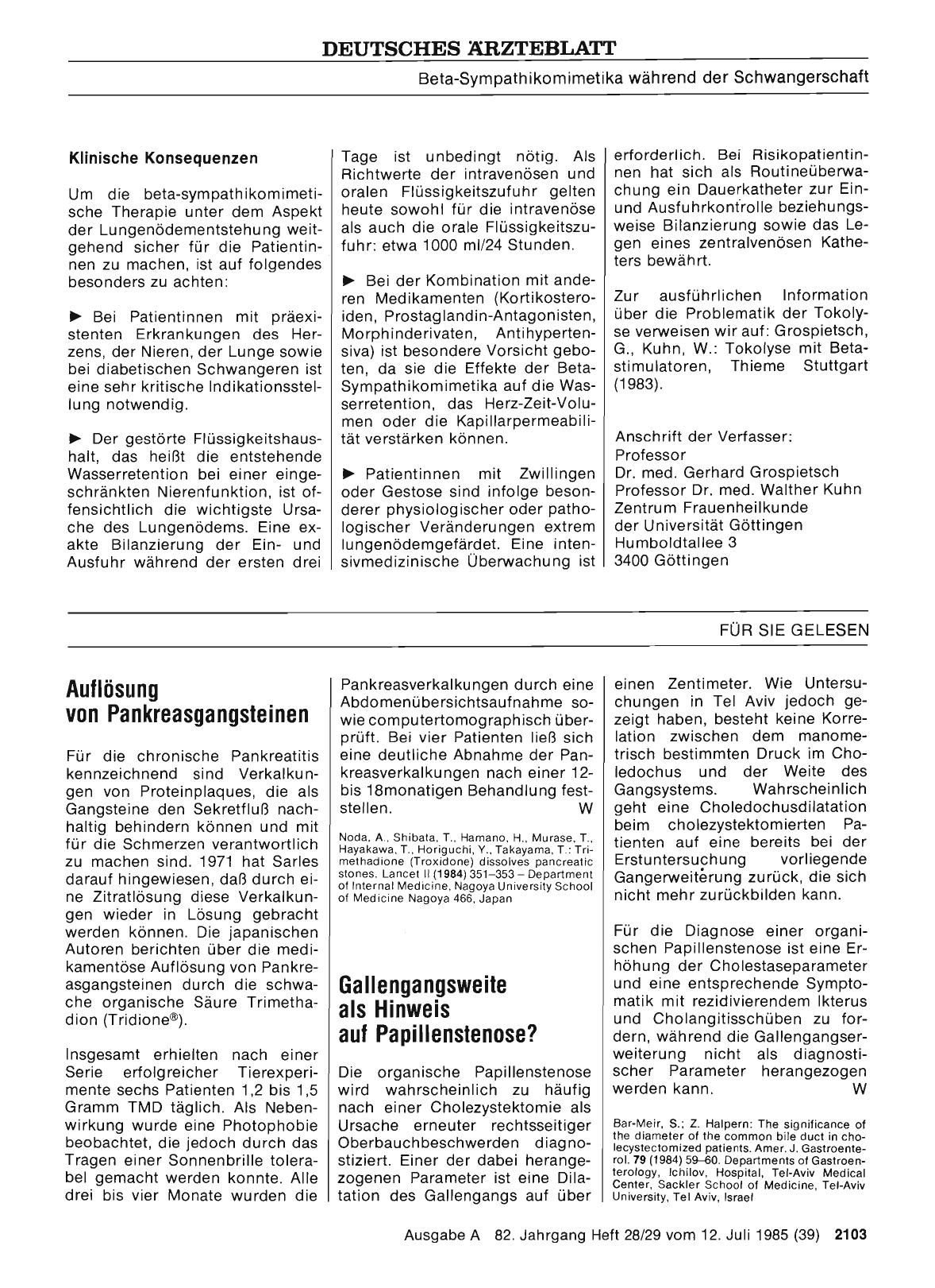 Vorschauseite 1: Auflösung von Pankreasgangsteinen