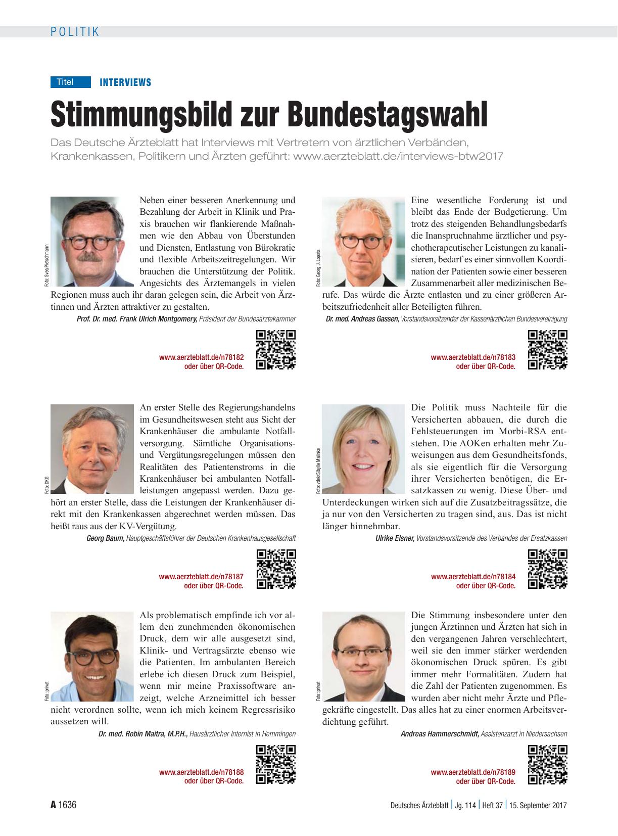 Vorschauseite 1: Interviews: Stimmungsbild zur Bundestagswahl