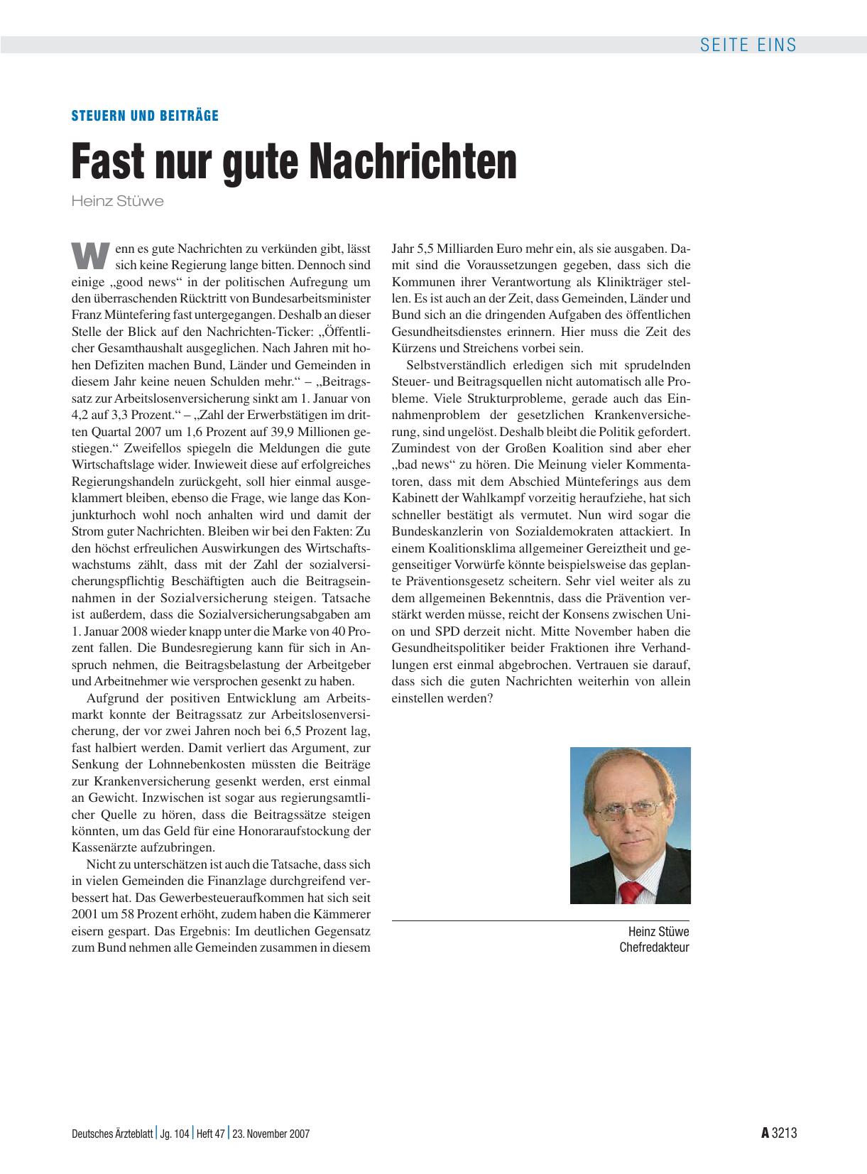 Vorschauseite 1: Steuern und Beiträge: Fast nur gute Nachrichten