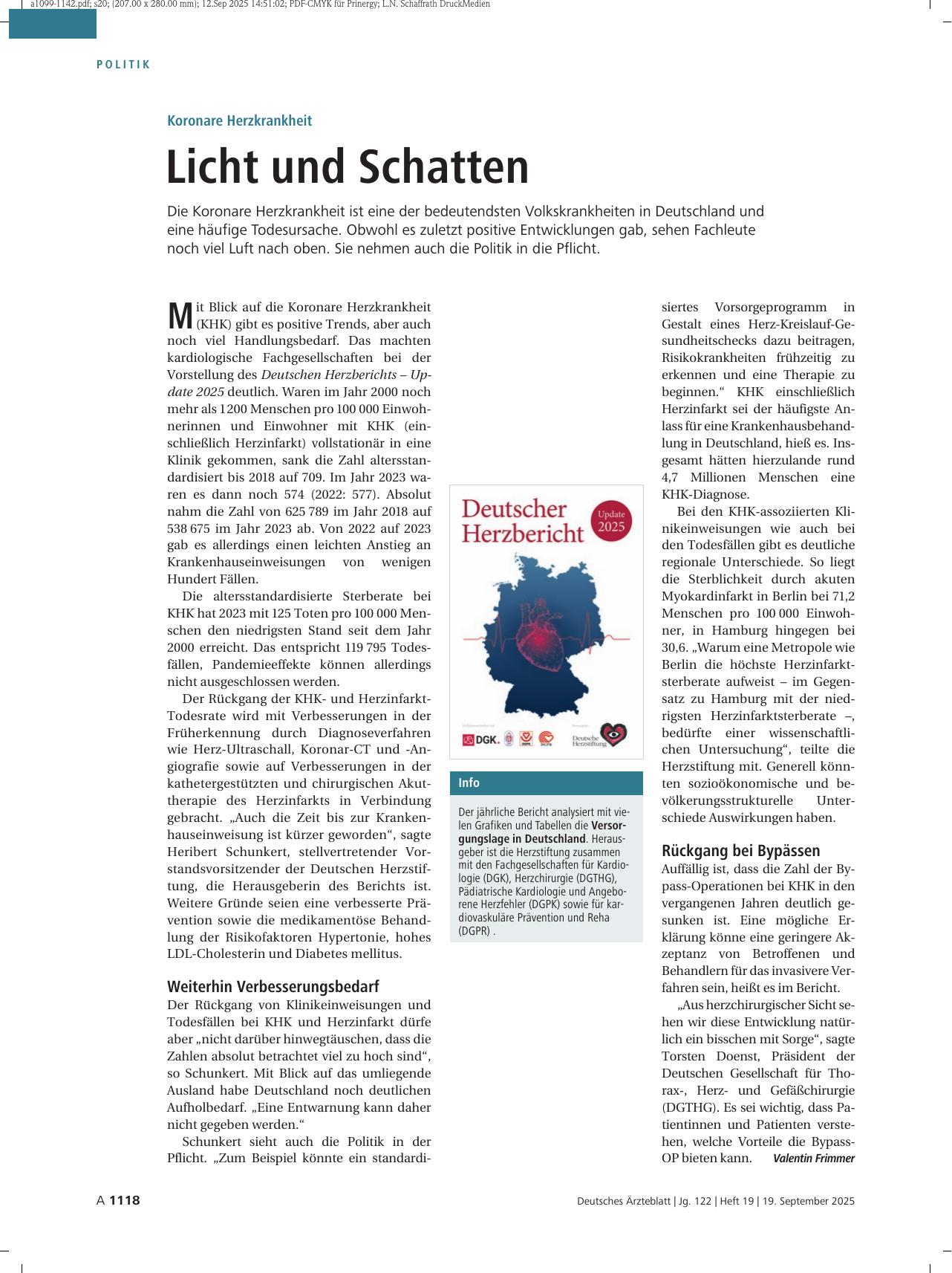 Vorschauseite 1: Koronare Herzkrankheit: Licht und Schatten