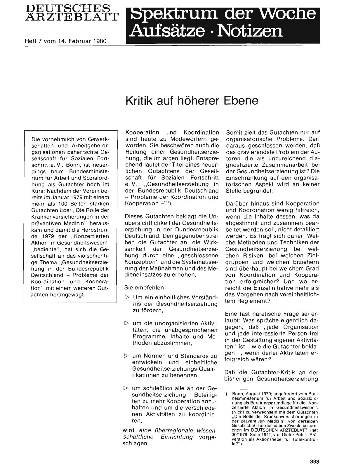 Vorschauseite 1: Kritik auf höherer Ebene
