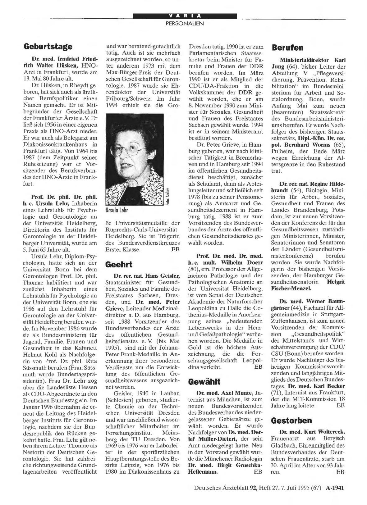 Vorschauseite 1: Geburtstage