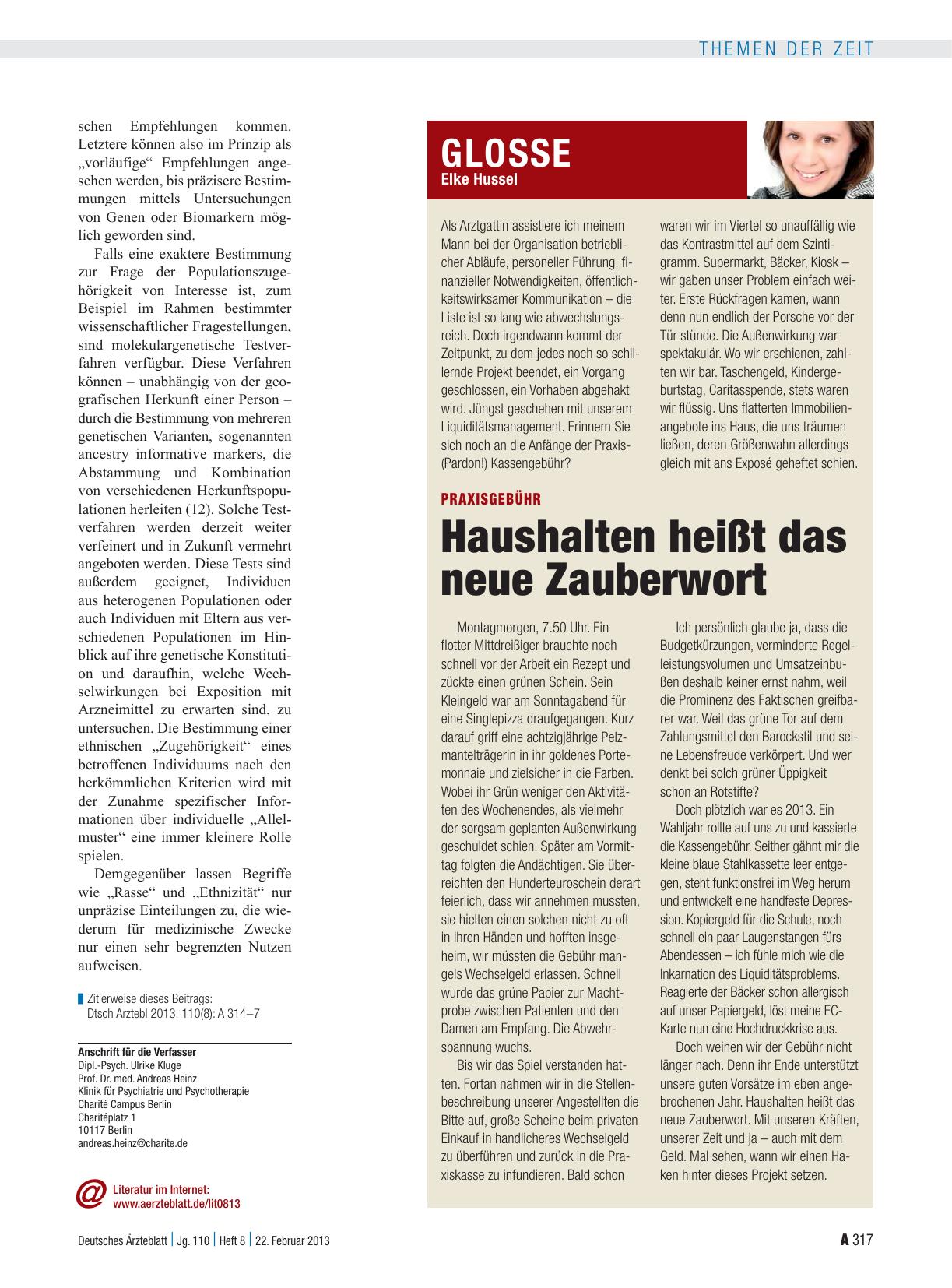Vorschauseite 1: Praxisgebühr: Haushalten heißt das neue Zauberwort