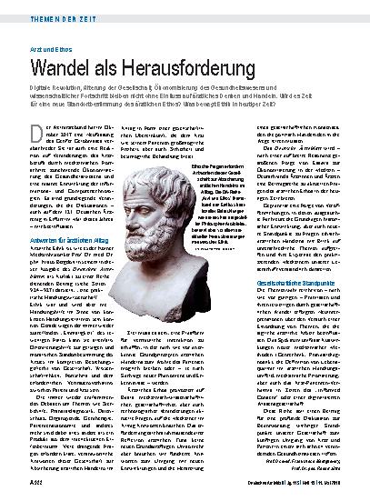 Vorschauseite 1: Arzt und Ethos: Wandel als Herausforderung