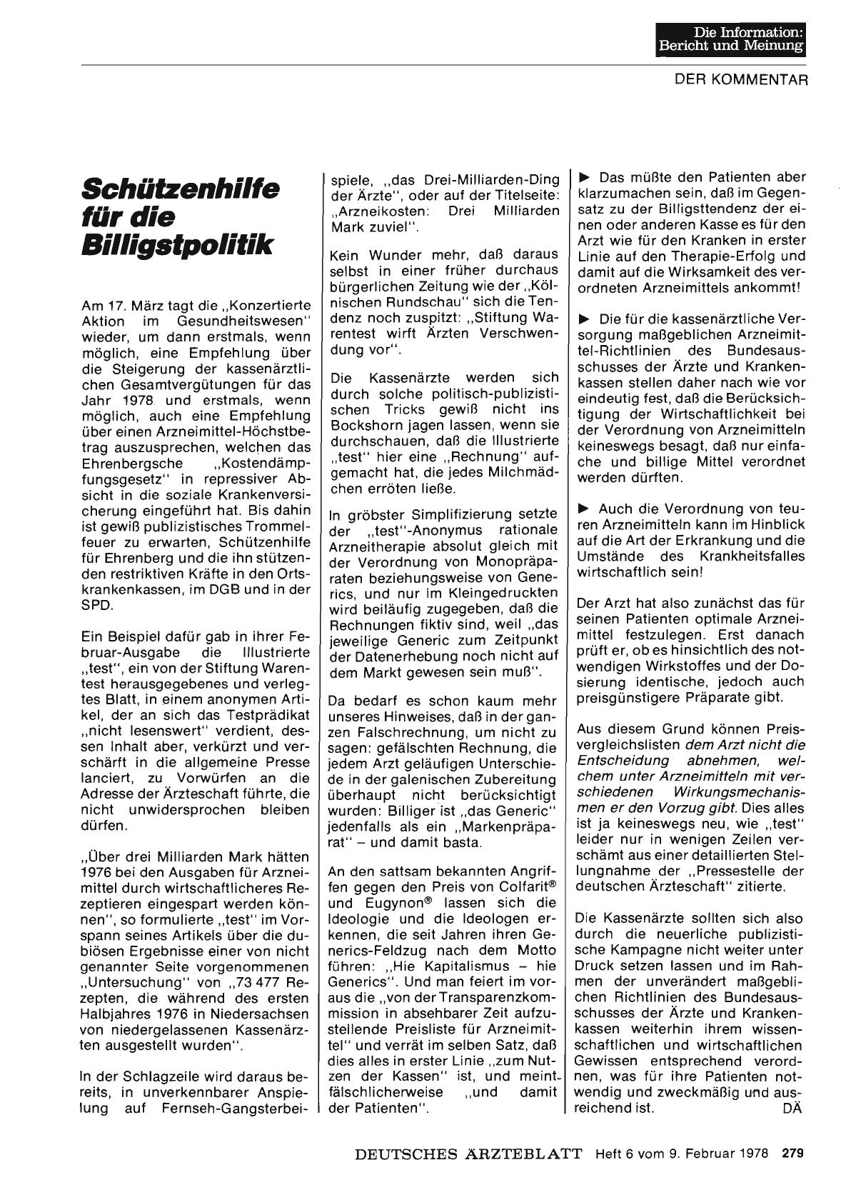 Vorschauseite 1: Schützenhilfe für die Billigstpolitik