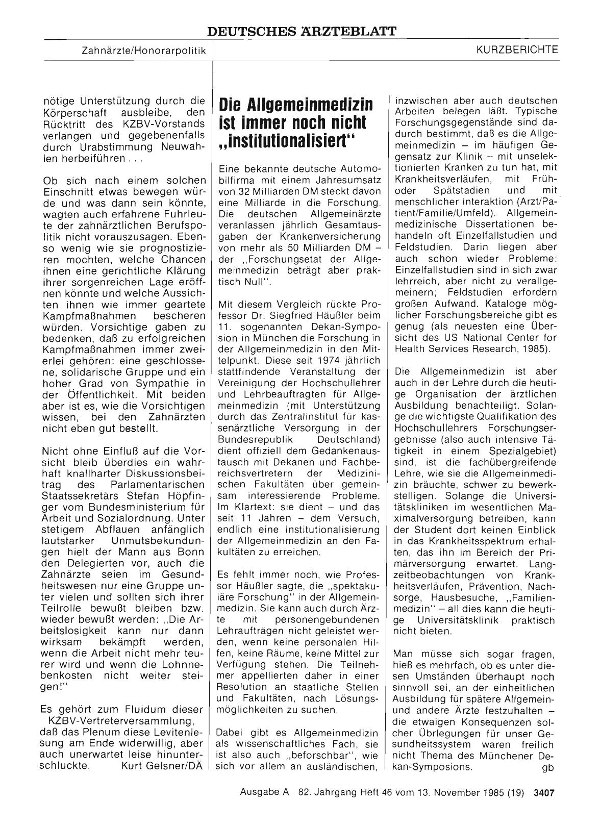 Vorschauseite 1: Die Allgemeinmedizin ist immer noch nicht „Institutionalisiert