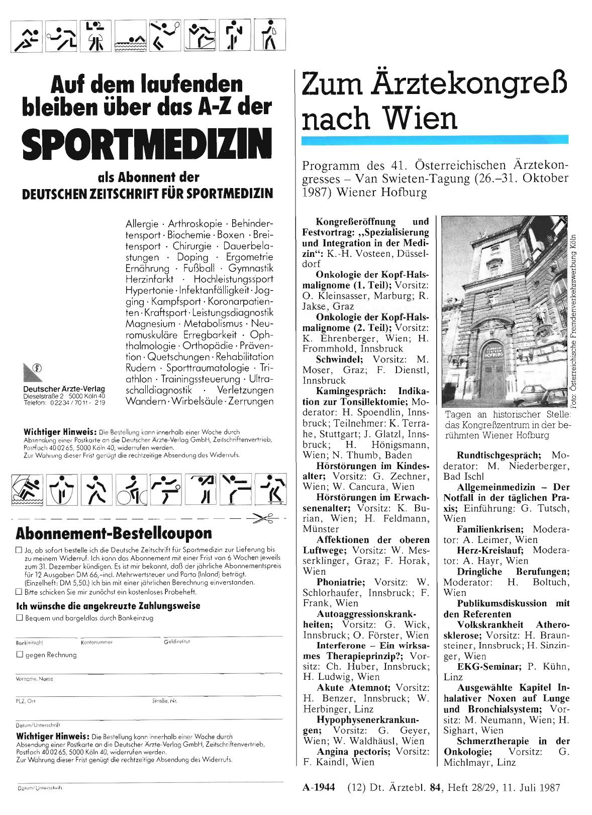 Vorschauseite 1: Zum Ärztekongreß nach Wien