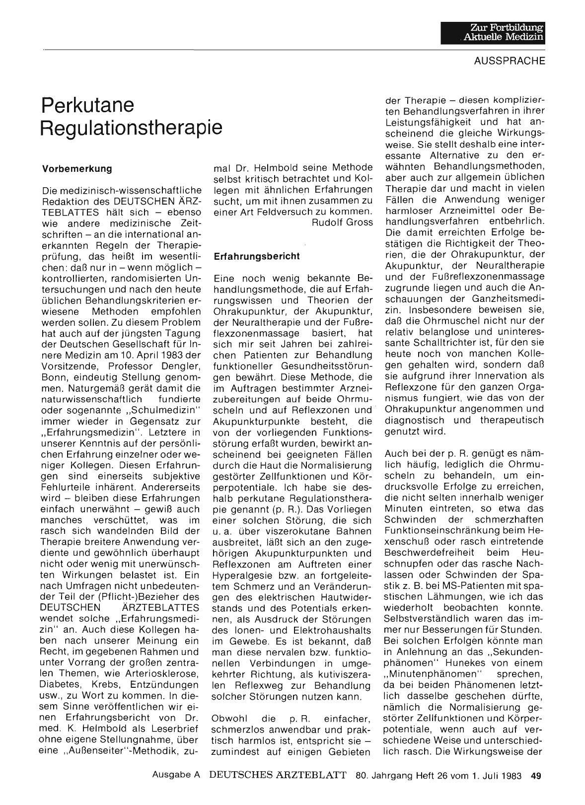 Vorschauseite 1: Perkutane Regulationstherapie