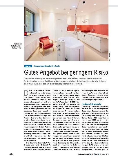 Vorschauseite 1: Hebammengeleitete Kreißsäle: Gutes Angebot bei geringem Risiko