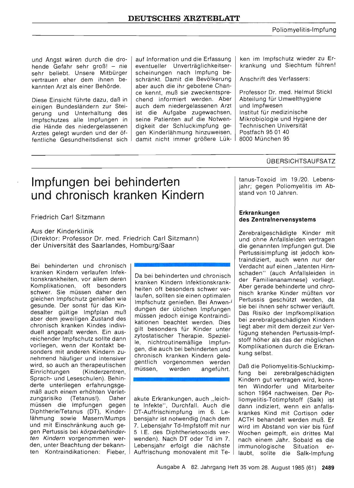 Vorschauseite 1: Impfungen bei behinderten und chronisch kranken Kindern