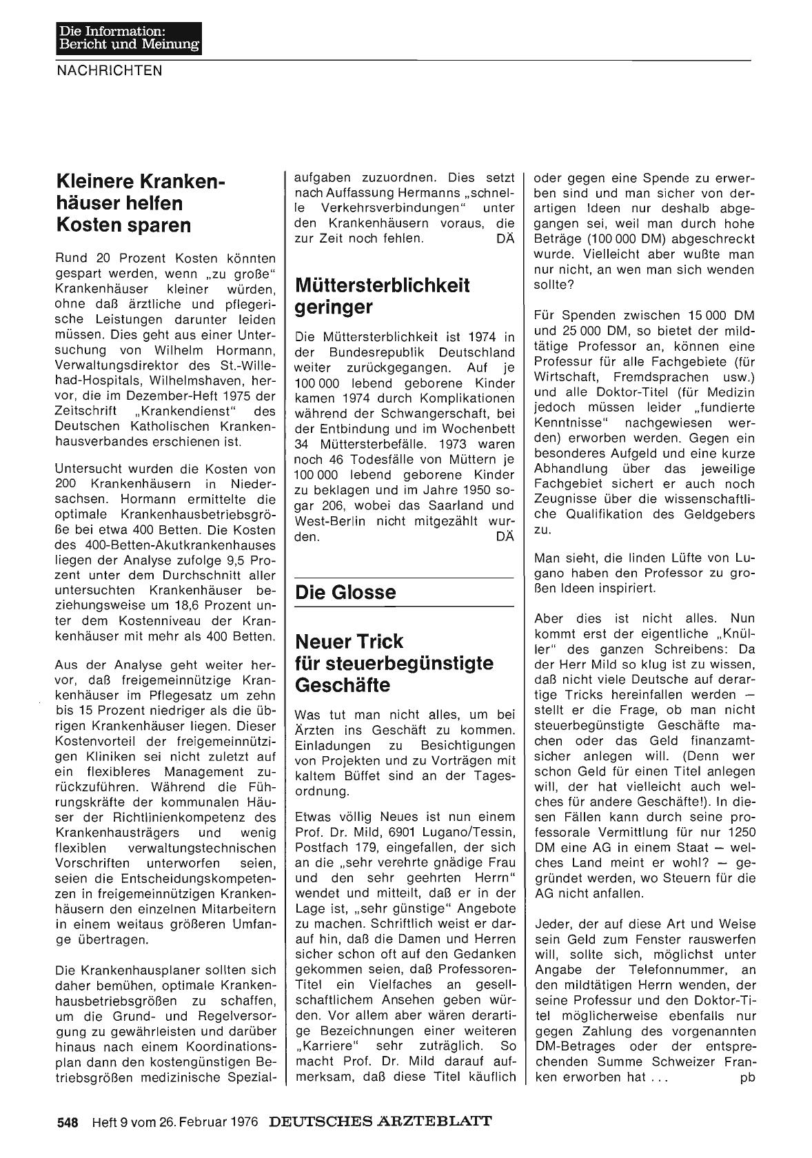 Vorschauseite 1: Kleinere Krankenhäuser helfen Kosten sparen