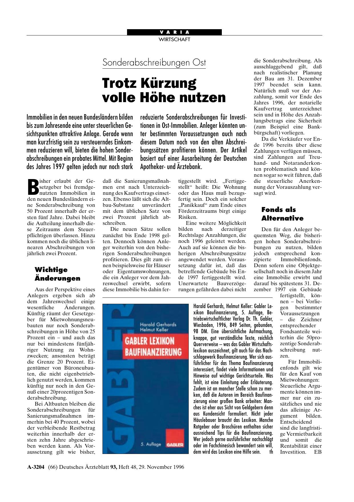 Vorschauseite 1: Gabler Lexikon Baufinanzierung