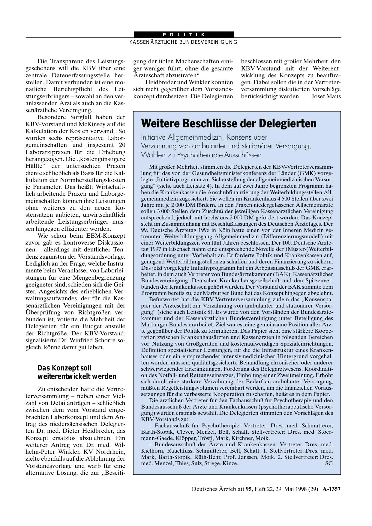 Vorschauseite 1: Weitere Beschlüsse der Delegierten