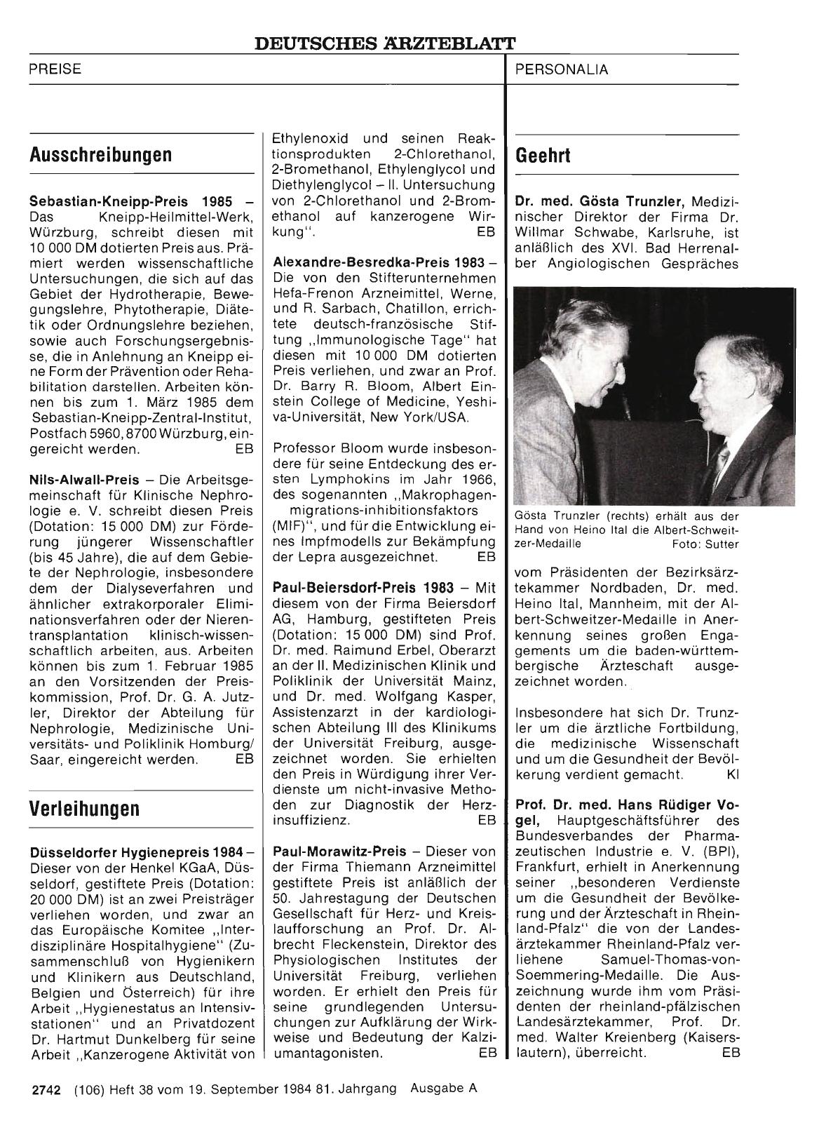 Vorschauseite 1: Verleihungen