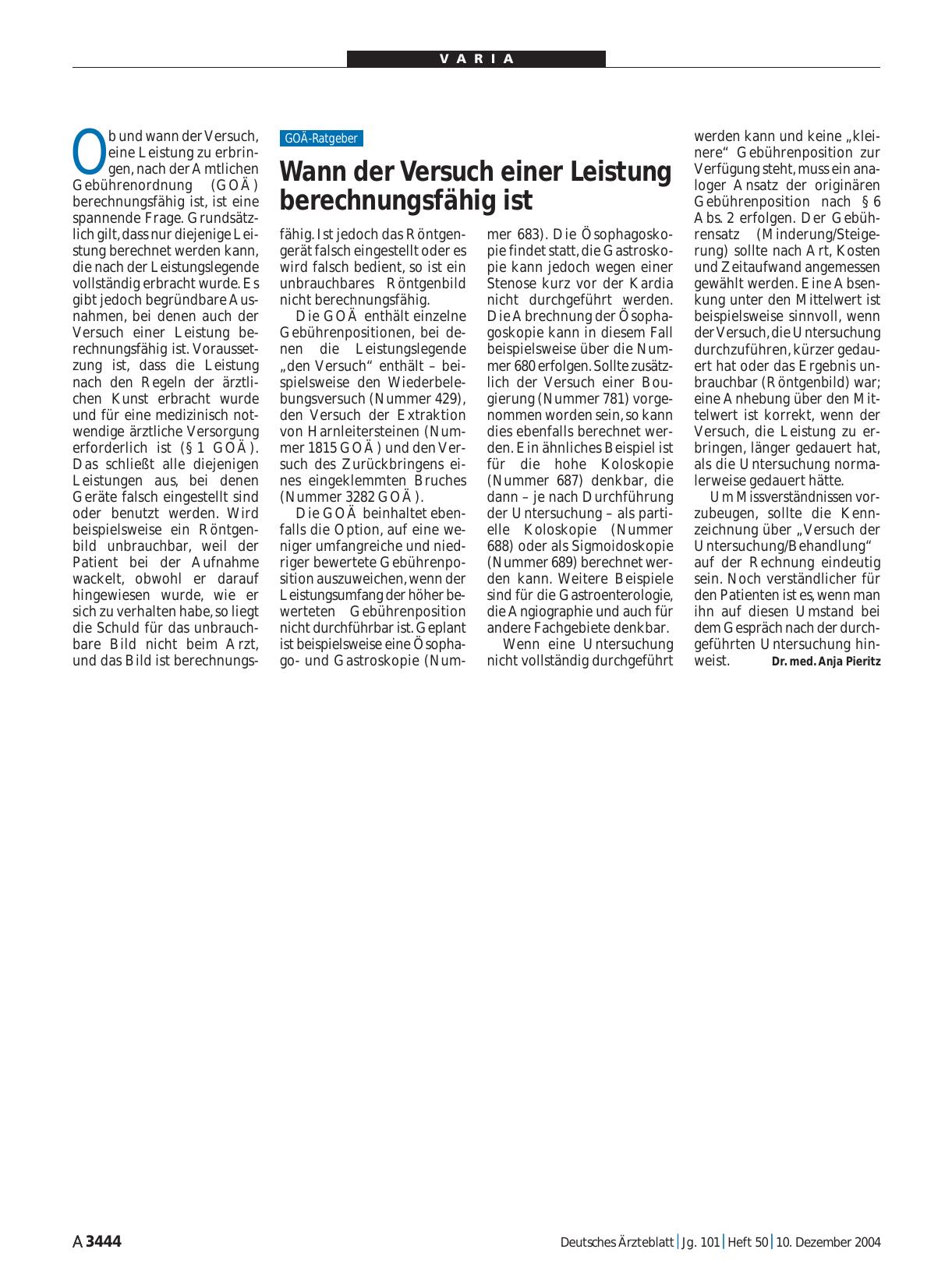 Vorschauseite 1: Wann der Versuch einer Leistung berechnungsfähig ist