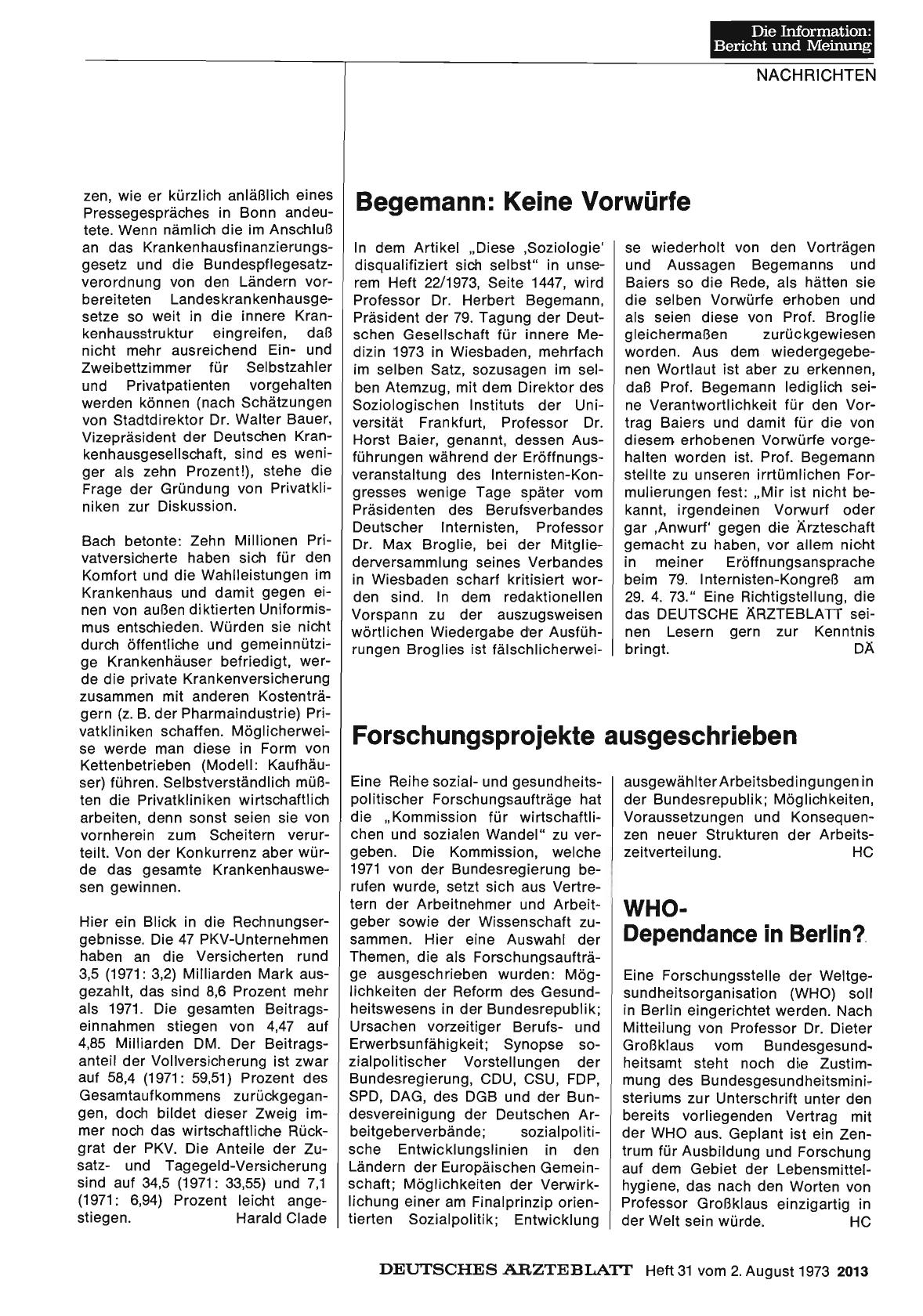 Vorschauseite 1: Begemann: Keine Vorwürfe