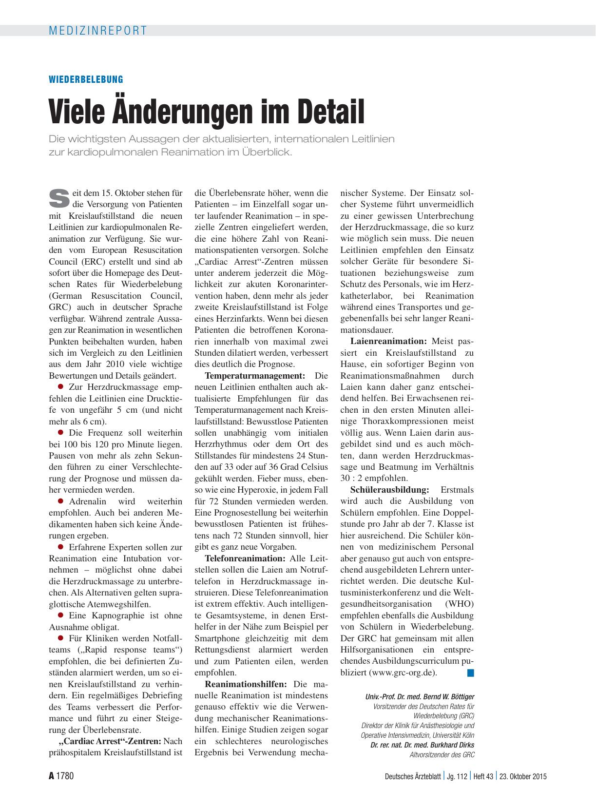 Vorschauseite 1: Wiederbelebung: Viele Änderungen im Detail