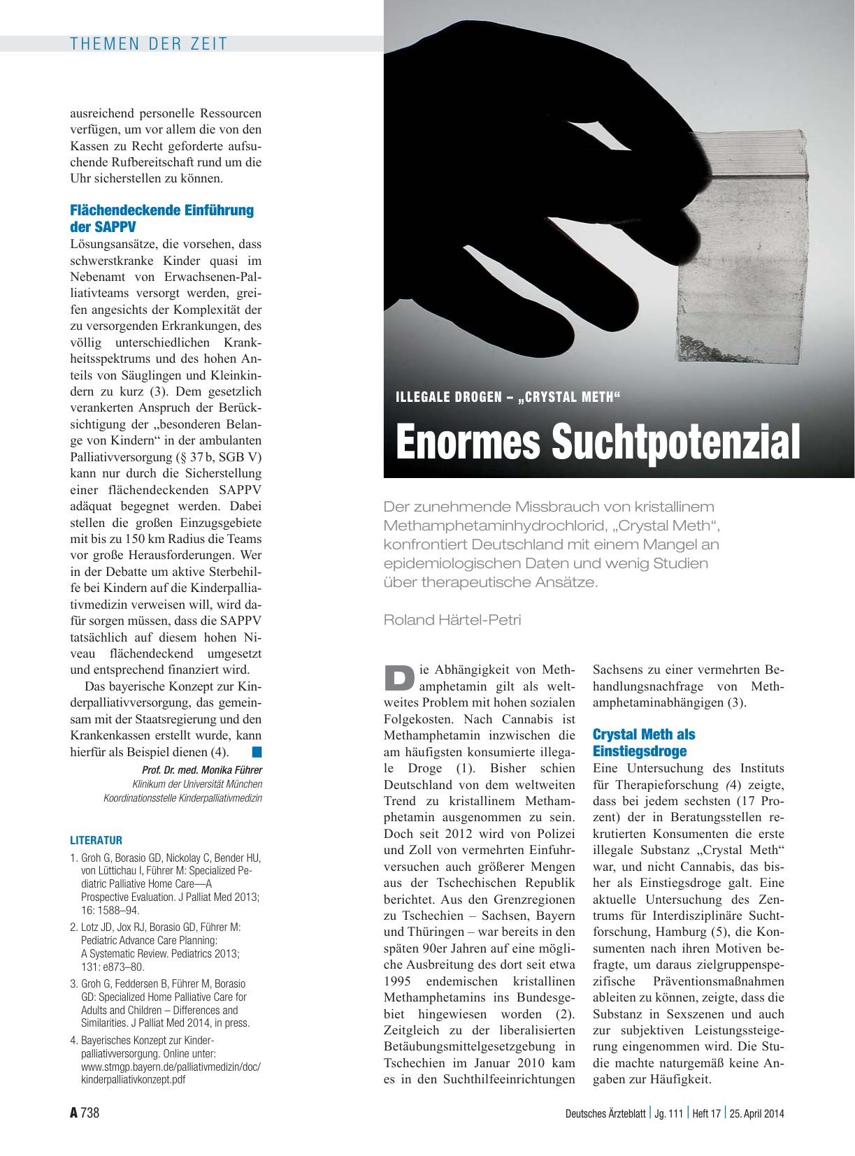 Vorschauseite 1: Illegale Drogen – „Crystal Meth“: Enormes Suchtpotenzial