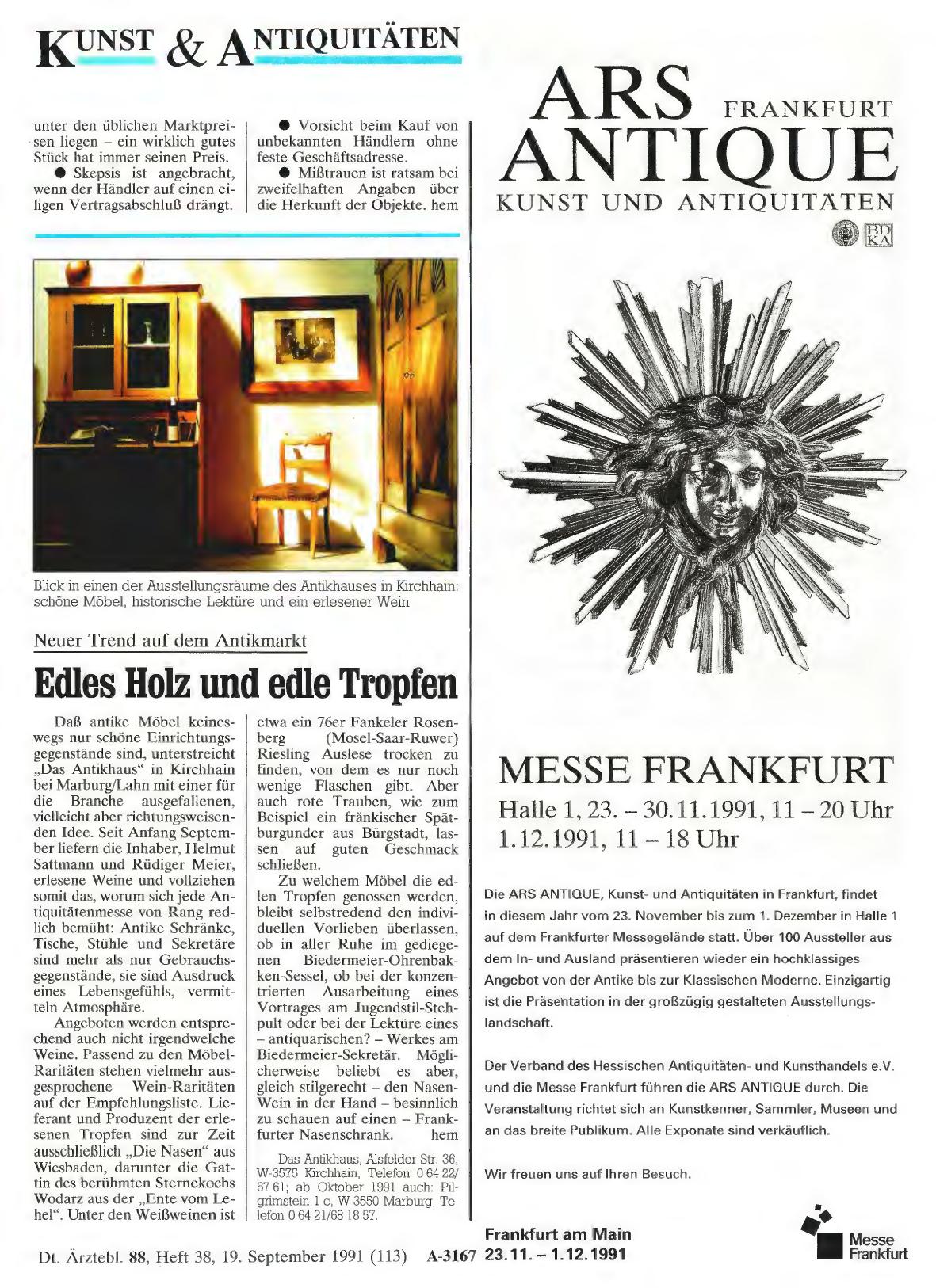 Vorschauseite 1: Neuer Trend auf dem Antikmarkt: Edles Holz und edle Tropfen