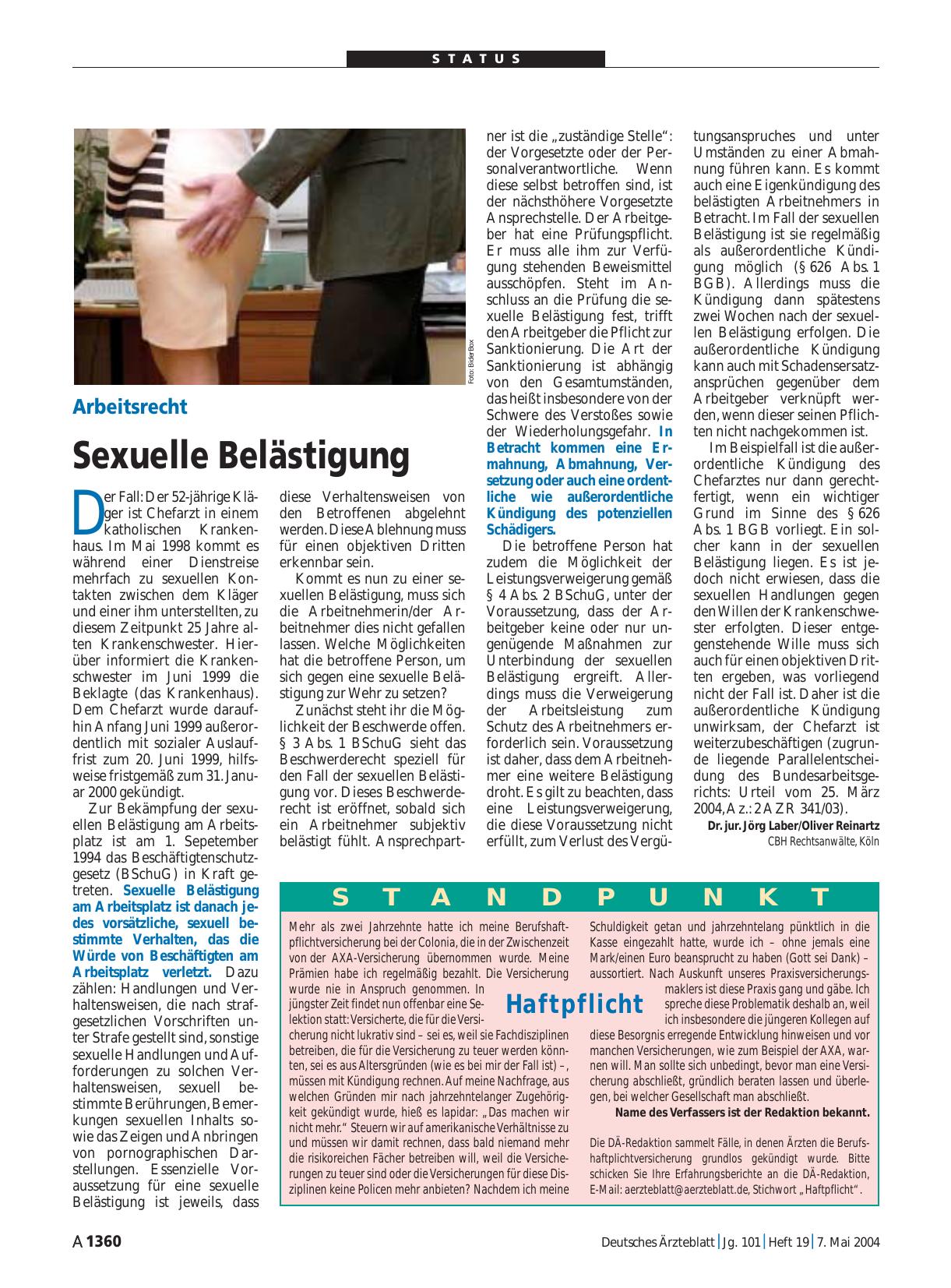 Vorschauseite 1: Standpunkt: Haftpflicht