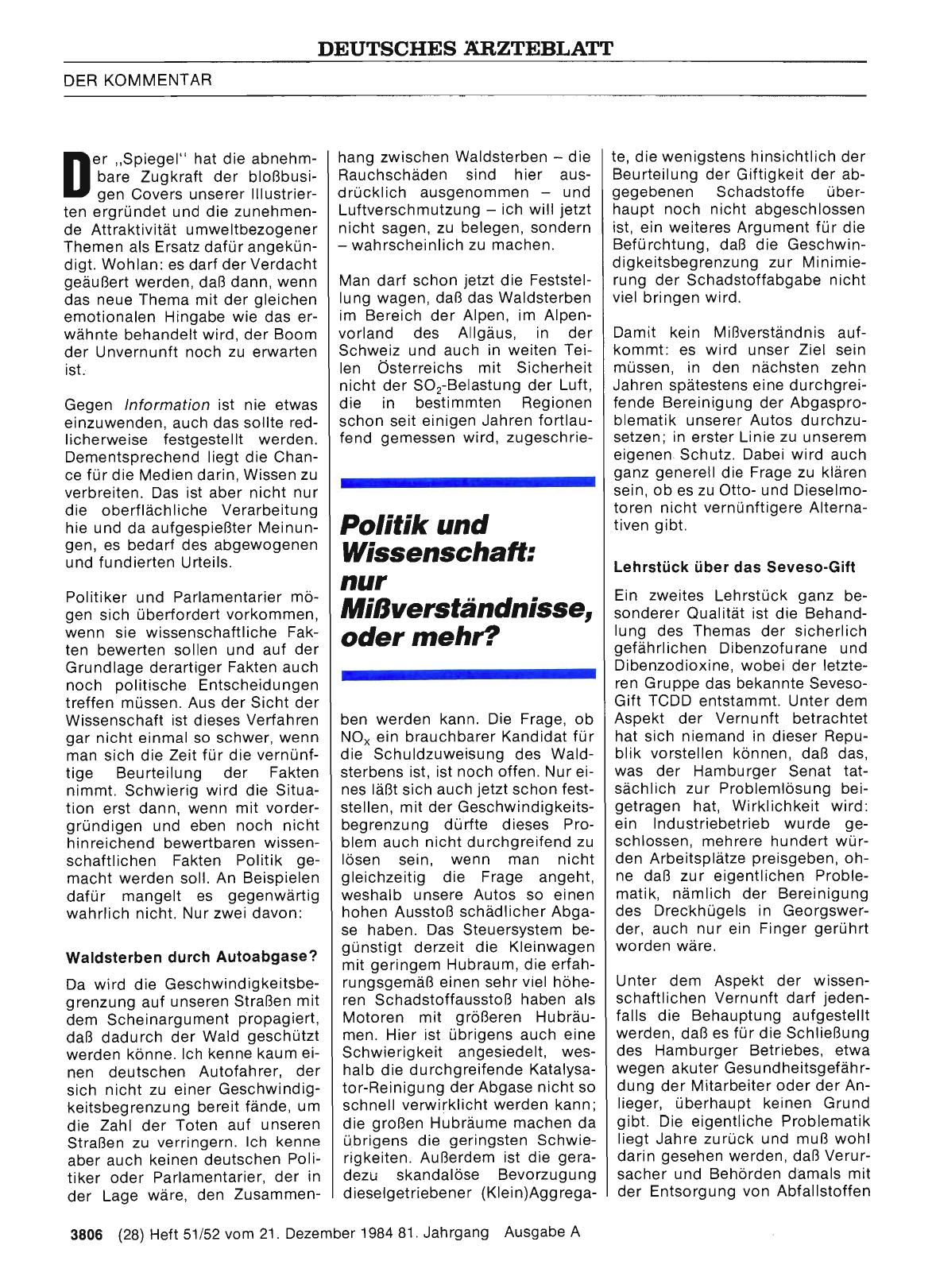 Vorschauseite 1: Politik und Wissenschaft: nur Mißverständnisse, oder mehr?