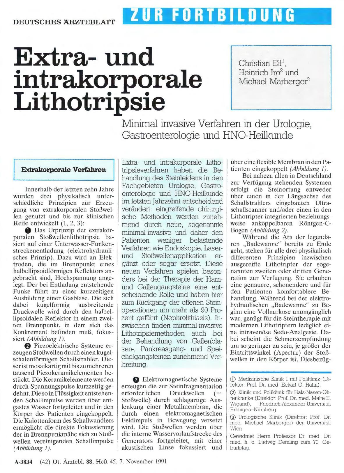 Vorschauseite 1: Extraund intrakorporale Lithotripsie