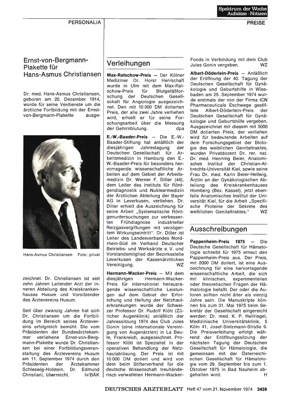 Vorschauseite 1: Verleihungen