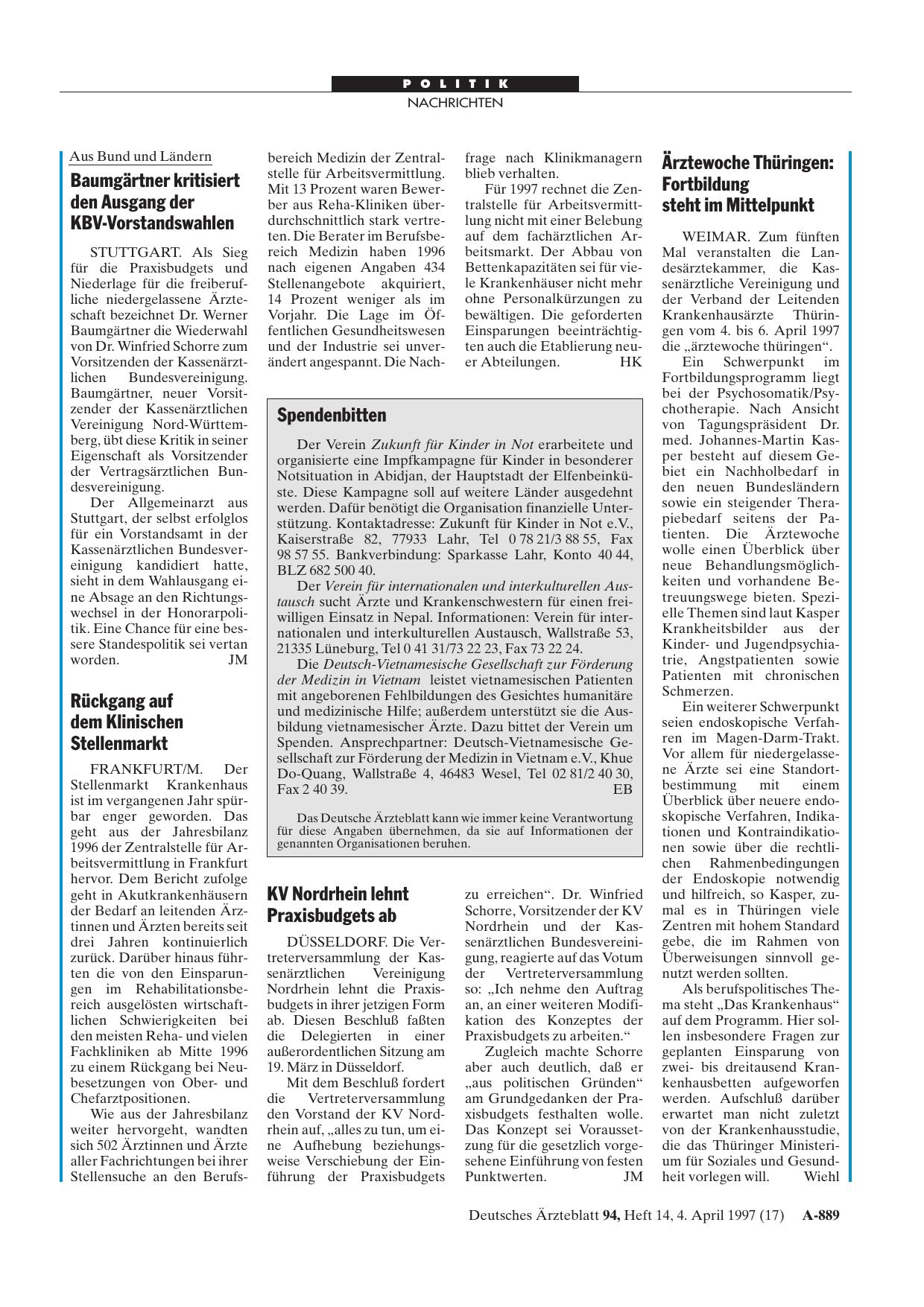 Vorschauseite 1: KV Nordrhein lehnt Praxisbudgets ab