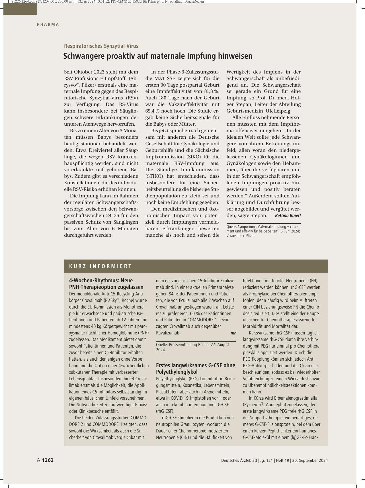Vorschauseite 1: Kurz informiert.