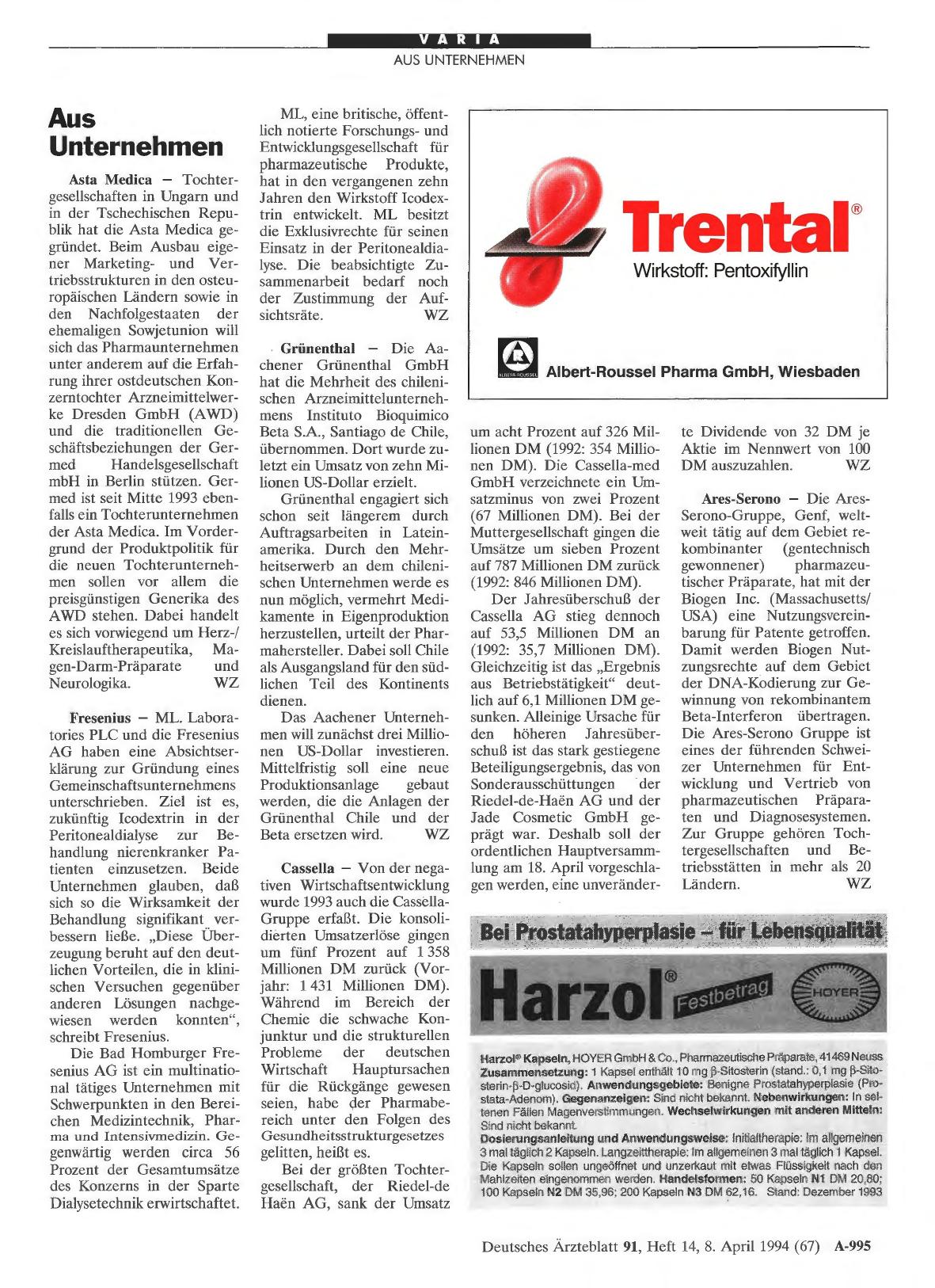 Vorschauseite 1: Aus Unternehmen