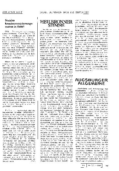 Vorschauseite 1: Augsburger Allgemeine: „Verhütung und Bekämpfung von Krankheiten"