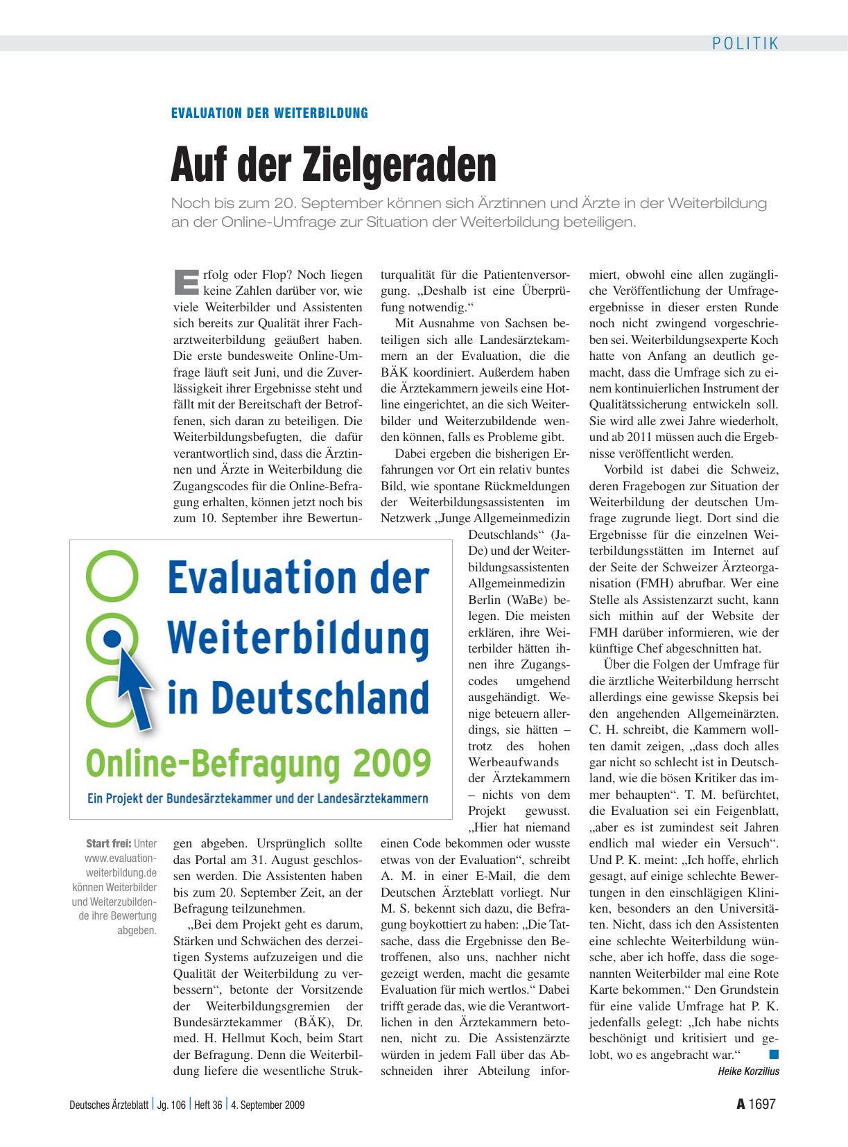 Vorschauseite 1: Evaluation der Weiterbildung: Auf der Zielgeraden