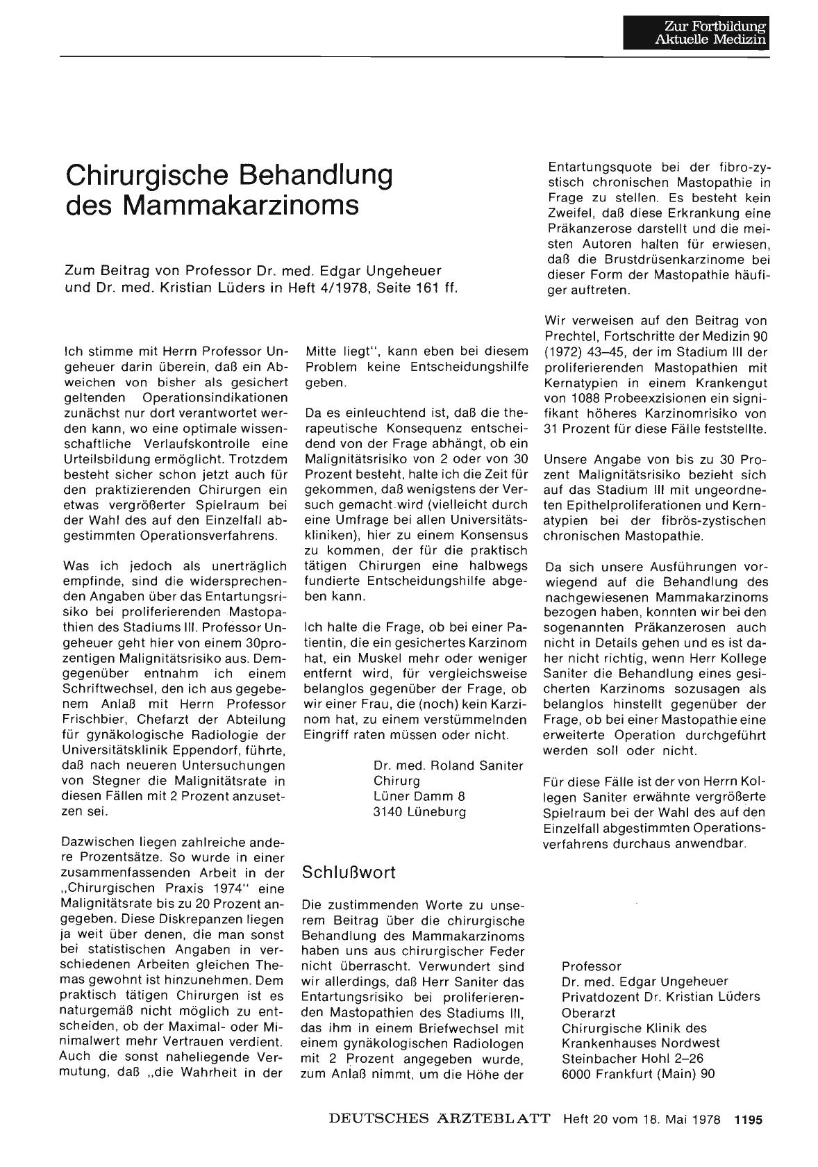 Vorschauseite 1: Chirurgische Behandlung des Mammakarzinoms