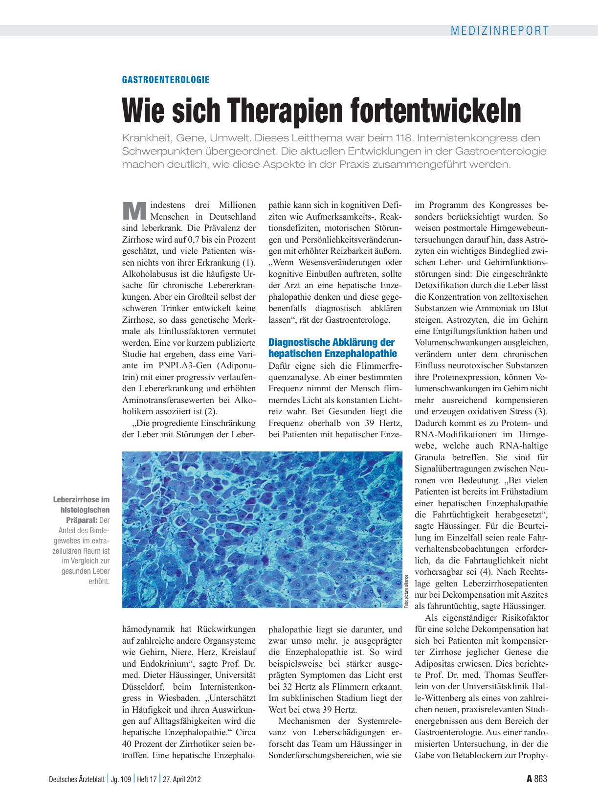 Vorschauseite 1: Gastroenterologie: Wie sich Therapien fortentwickeln