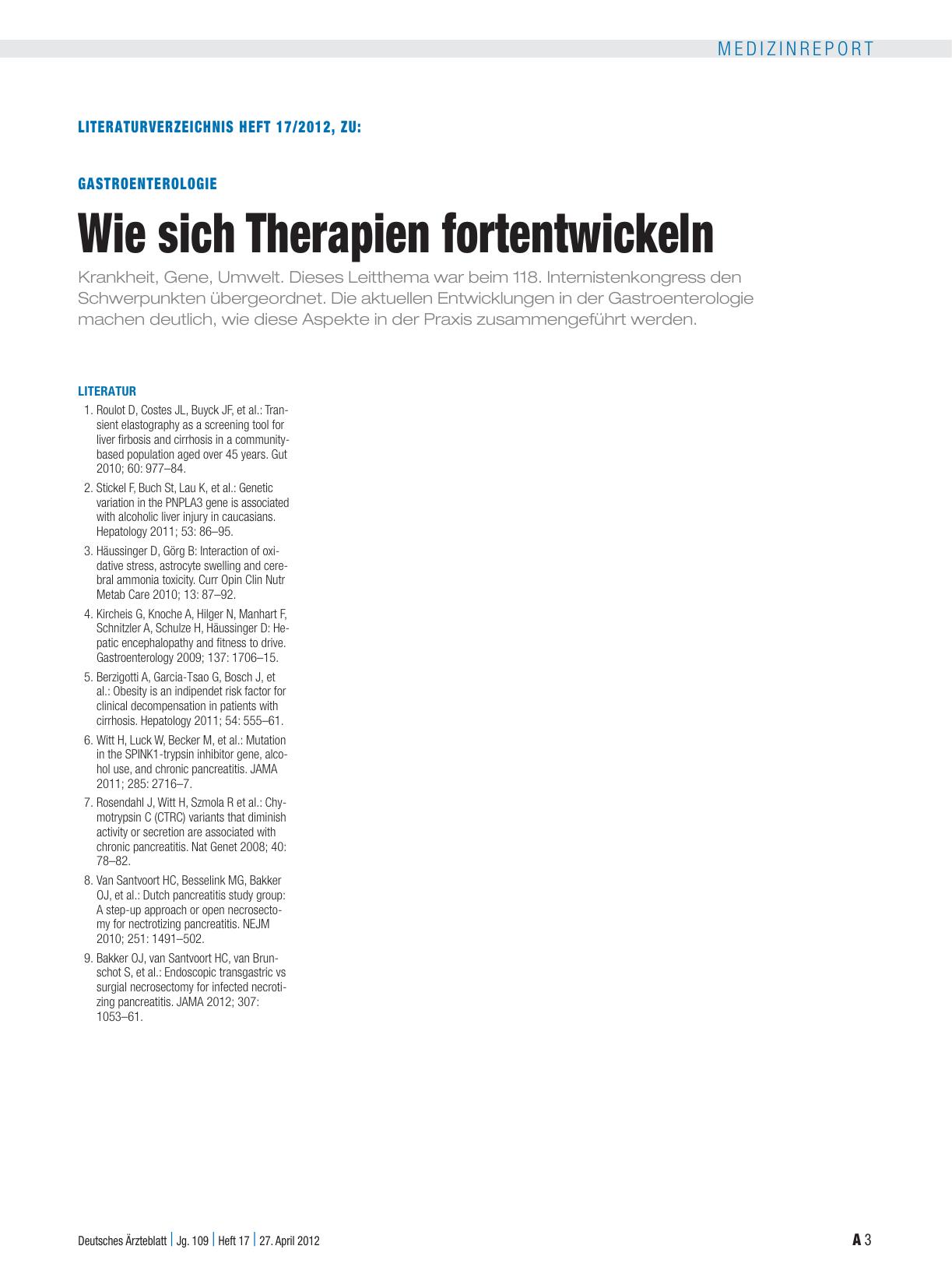 Vorschauseite 3: Gastroenterologie: Wie sich Therapien fortentwickeln