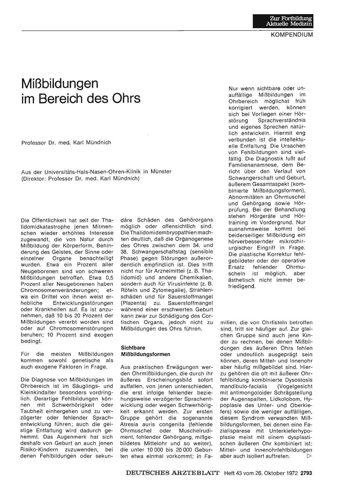 Vorschauseite 1: Mißbildungen im Bereich des Ohrs
