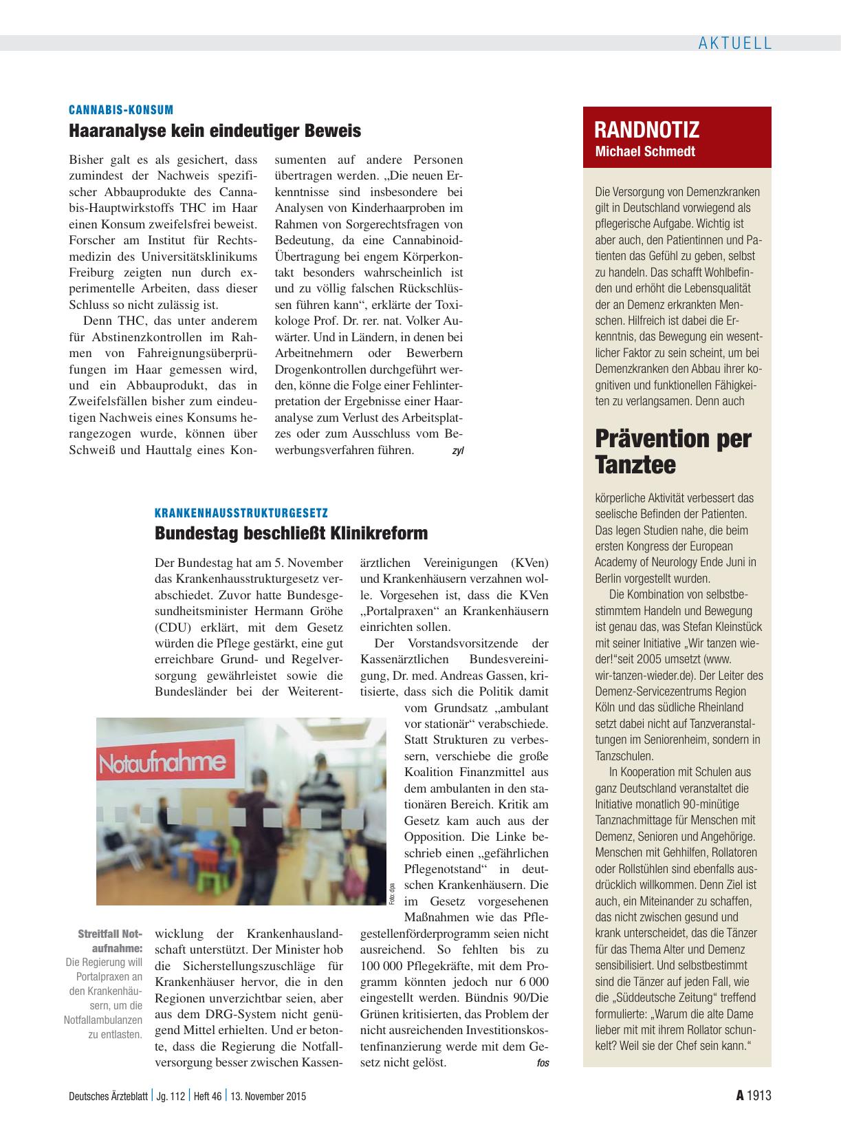 Vorschauseite 1: Randnotiz: Prävention per Tanztee