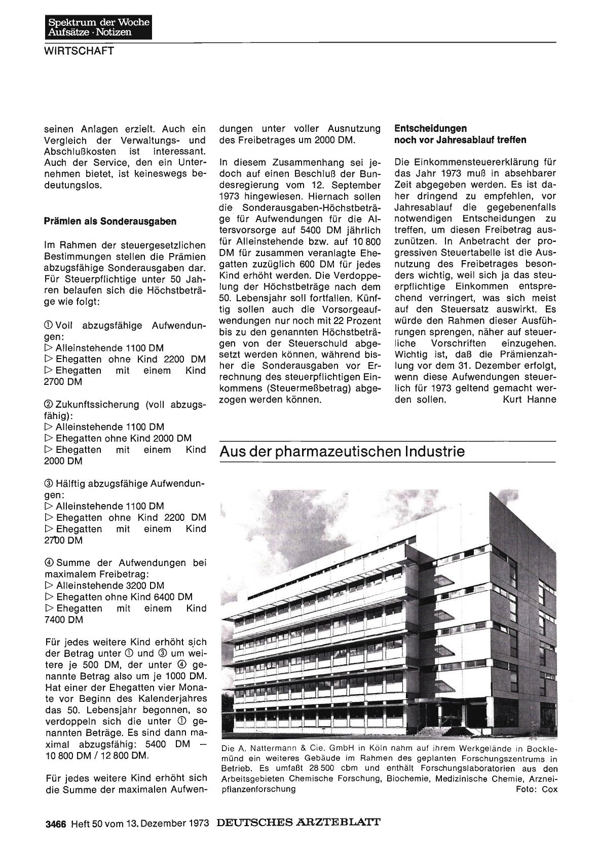 Vorschauseite 1: Aus der pharmazeutischen Industrie