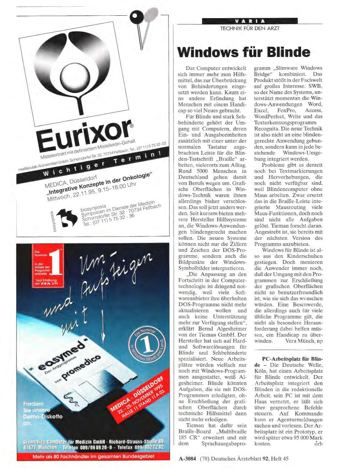 Vorschauseite 1: PC-Arbeitsplatz für Blind