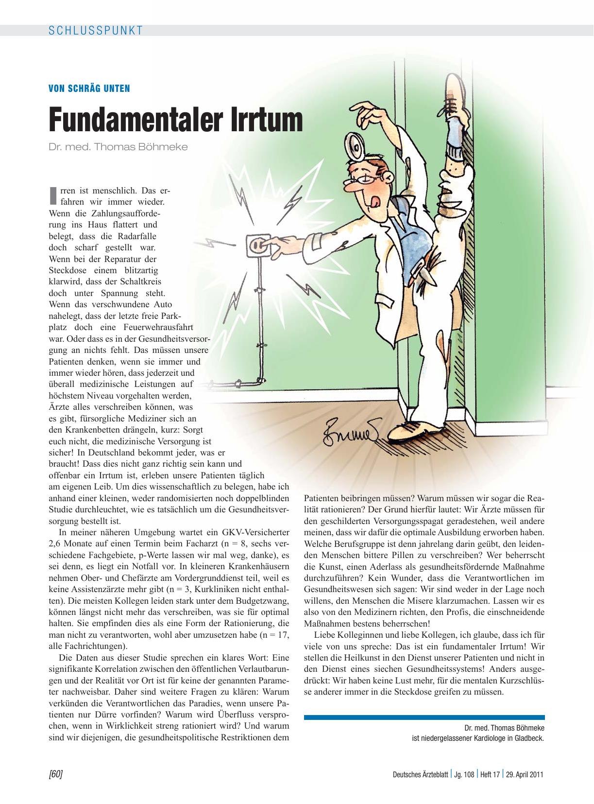 Vorschauseite 1: Von schräg unten: Fundamentaler Irrtum