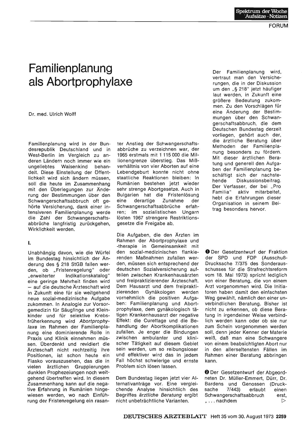 Vorschauseite 1: Familienplanung als Abortprophylaxe