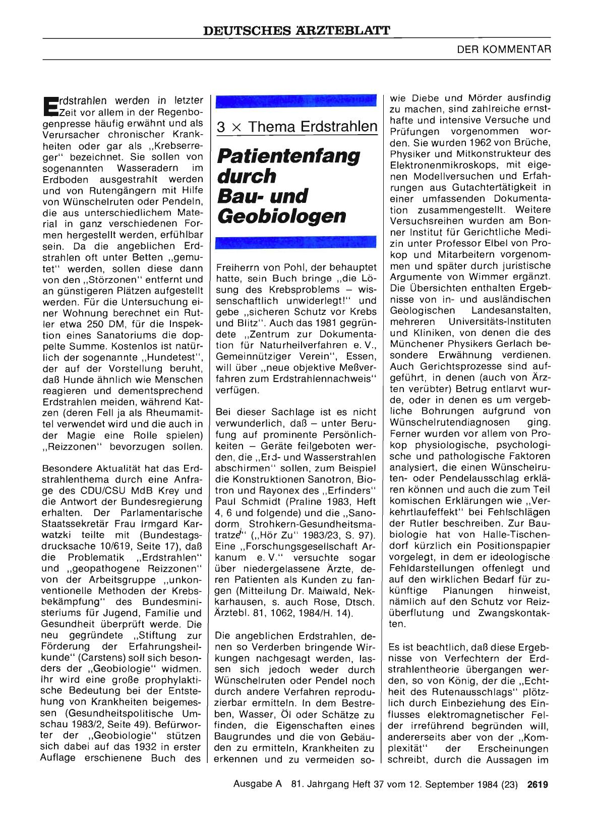 Vorschauseite 1: 3 x Thema Erdstrahlen: Patientenfang durch Bauund Geobiologen