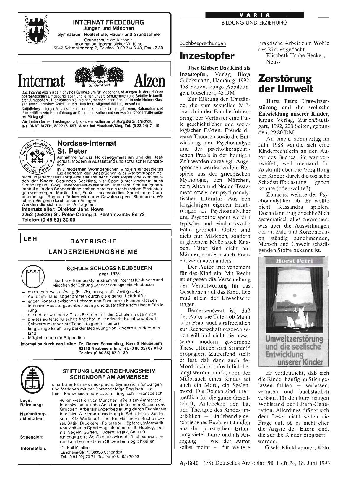 Vorschauseite 1: Buchbesprechungen: Inzestopfer