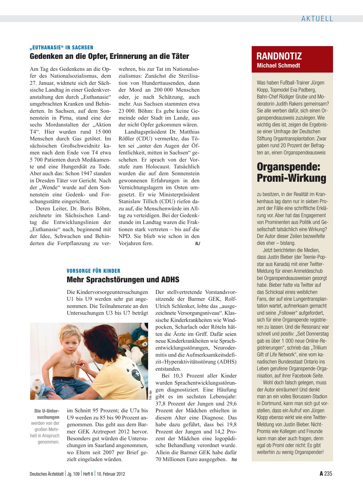 Vorschauseite 1: Vorsorge für Kinder: Mehr Sprachstörungen und ADHS
