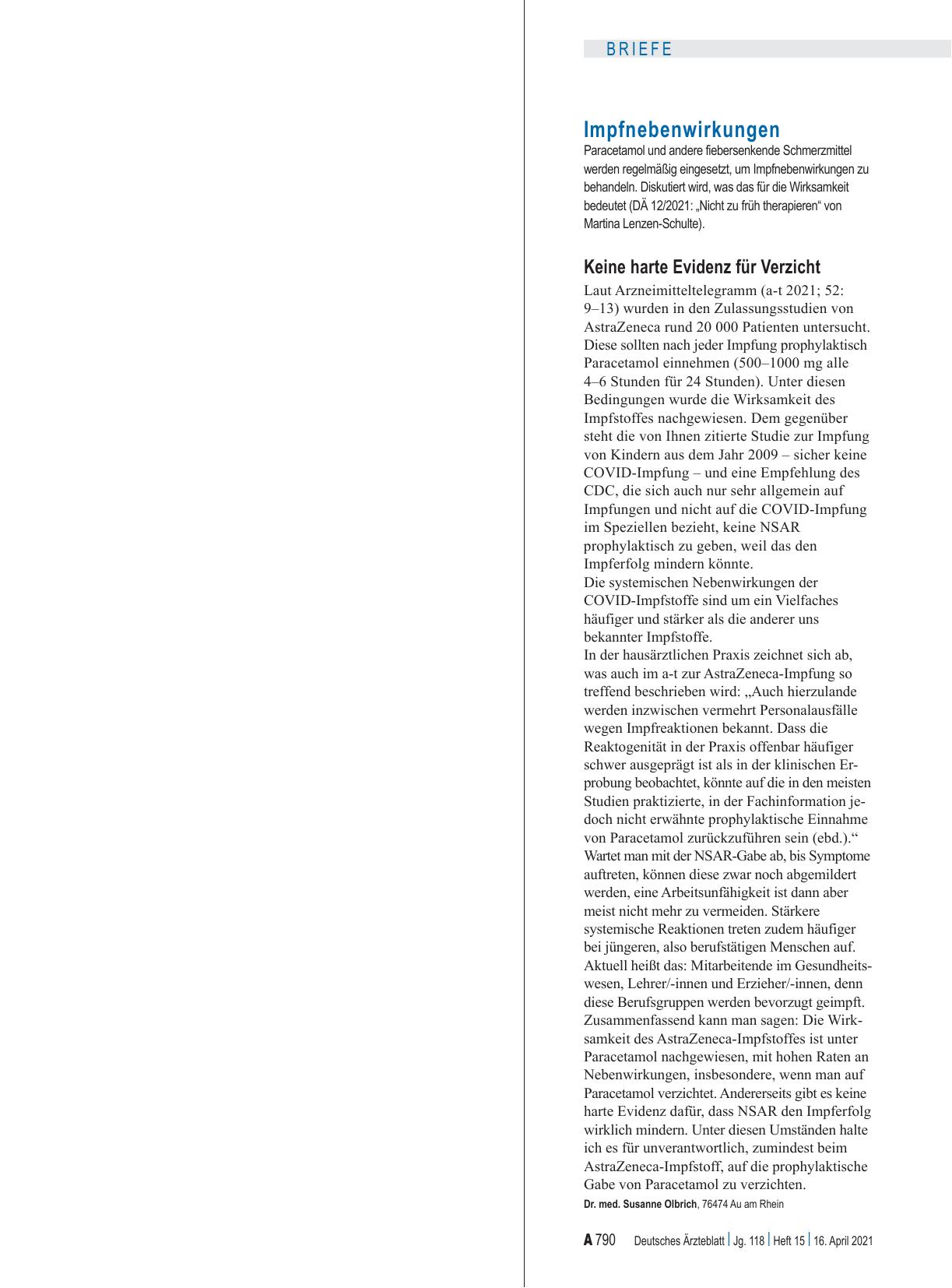 Vorschauseite 1: Impfnebenwirkungen: Keine harte Evidenz für Verzicht