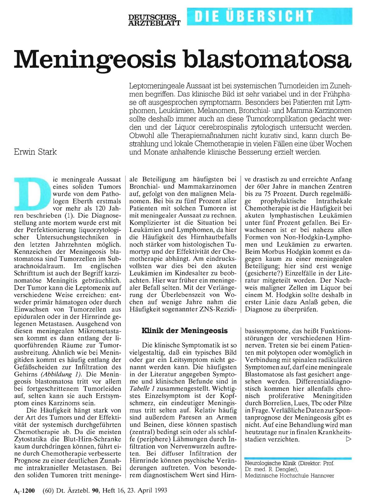 Vorschauseite 1: Meningeosis blastomatosa